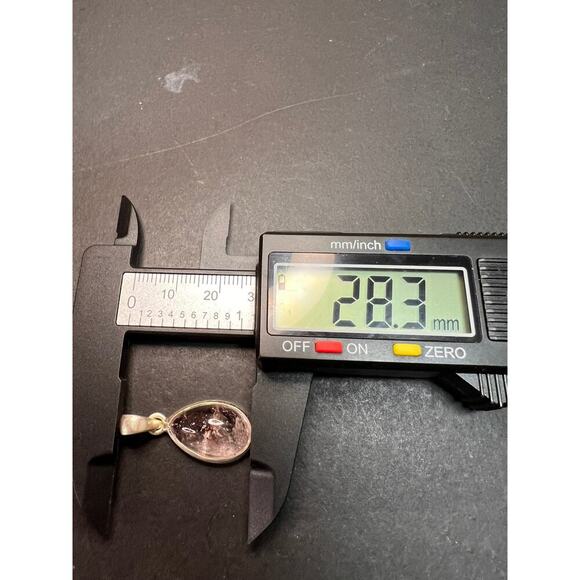 NEW Lepidocrocite quartz super 7 teardrop sterling silver pendant 3.46 grams - Picture 8 of 10